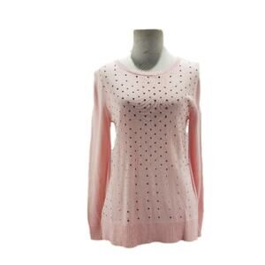 Emaline pink metal studded sweater